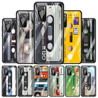vintage magnetic tape cassette for huawei p40 p30 pro plus p20 p10 lite p smart z 2021 2020 2019 tempered glass phone case