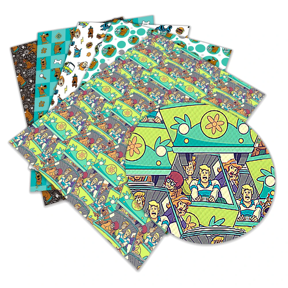 

Cartoon Scooby Doo Printed Faux Leather Sheets for Hair Bow Bags Shoes Crafts Material 22*30CM