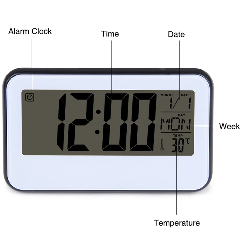 Модные светодиодные цифровые будильники с датой и неделей температурные
