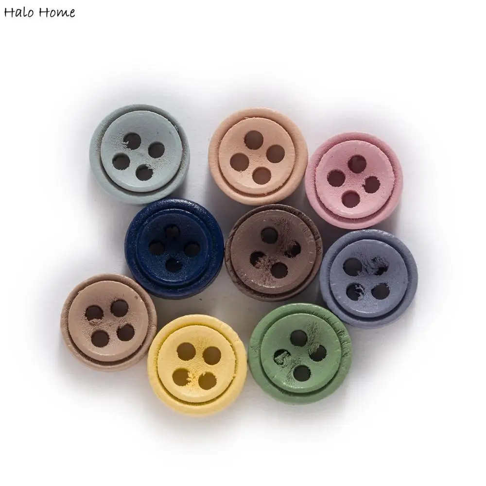 100 шт. круглые деревянные кнопки для ручная работа шитье/одежда ремесла домашнего