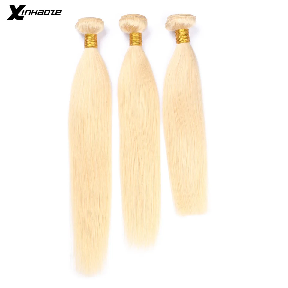 Blonde Bundles With Closure Brazilian Remy Straight Human Hair 613 Free Shipping | Шиньоны и парики