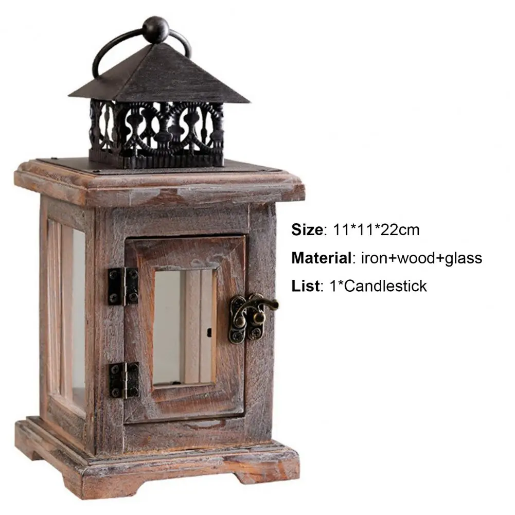 

Hot Sales Wooden Candlestick Anti-rust Elegant Ornamental Vintage Tealight Candle Holder Hanging Garden Decor for Home