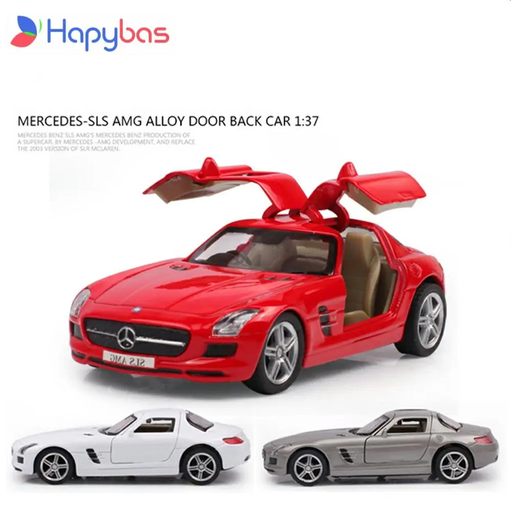 

Hot metal die cast model car 1 37 pagani pull back racer car gull wing doors die cast red white gray toys kids mini car
