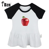idzn new summer cute baby girls short sleeve dress sweet fruit grapefruit apple pleated dress infant clothes soft cotton dresses