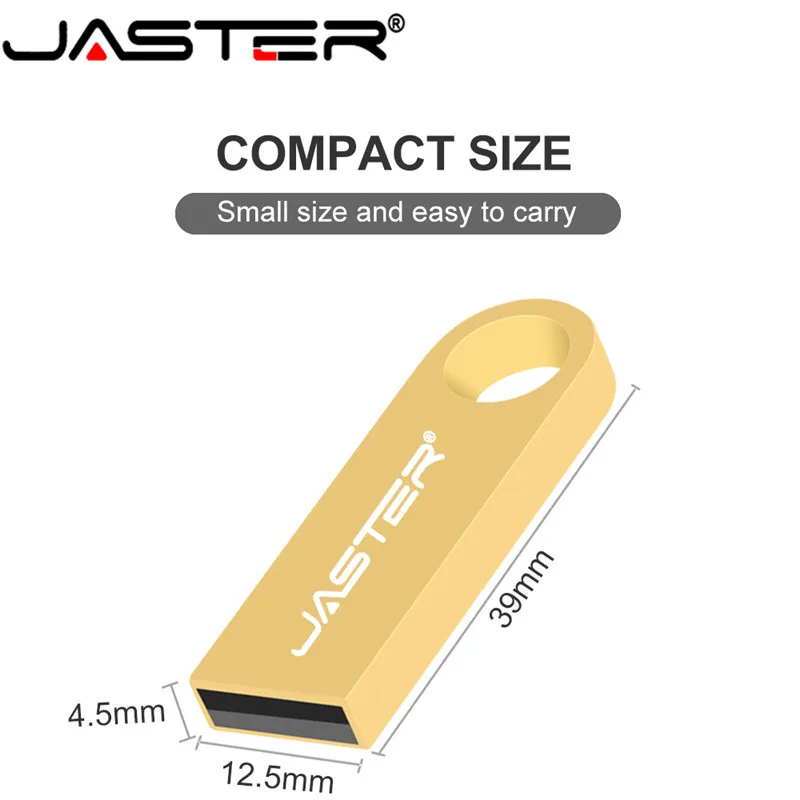 Флеш накопитель JASTER водонепроницаемый Серебристый флешка на 64 ГБ 32 16 8 4 Гб