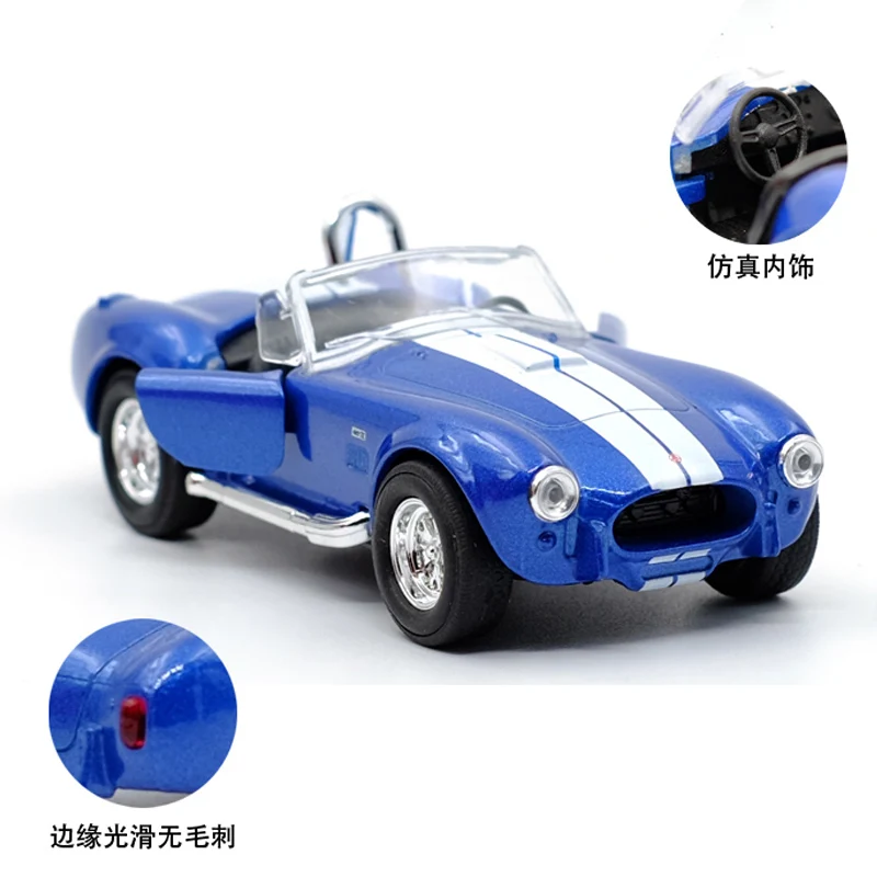 Модель автомобиля WELLY 1:36 1965 shelby cobra 427 в ретро стиле литая модель из сплава игрушка