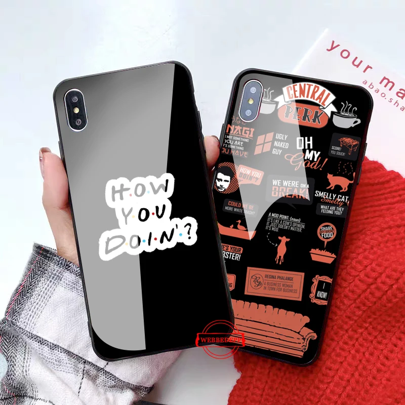 

1f friends tv Glass Phone Case for Apple iPhone 11 Pro X XS Max 6 6S 7 8 Plus 5 5S SE