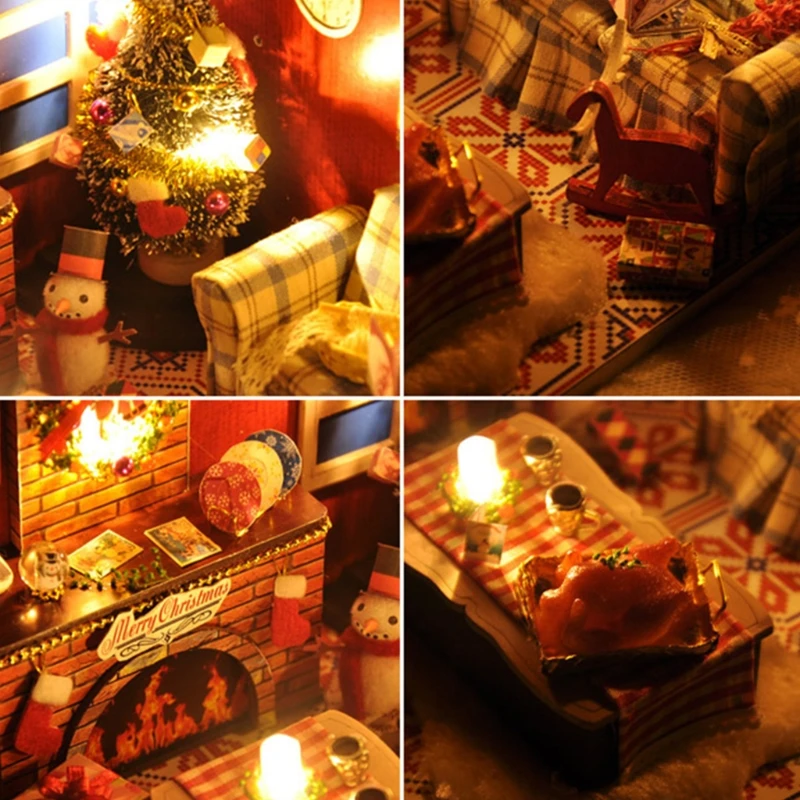 

Dollhouse Miniature with Furniture, DIY Wooden Dollhouse Kit Plus Dust Proof Y4UD