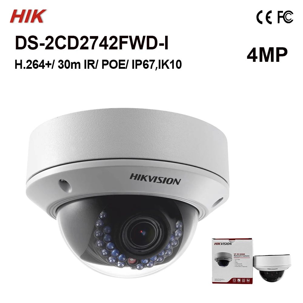 Купольная IP-камера Hik в наличии оригинальная камера 4 МП с вариофокальным