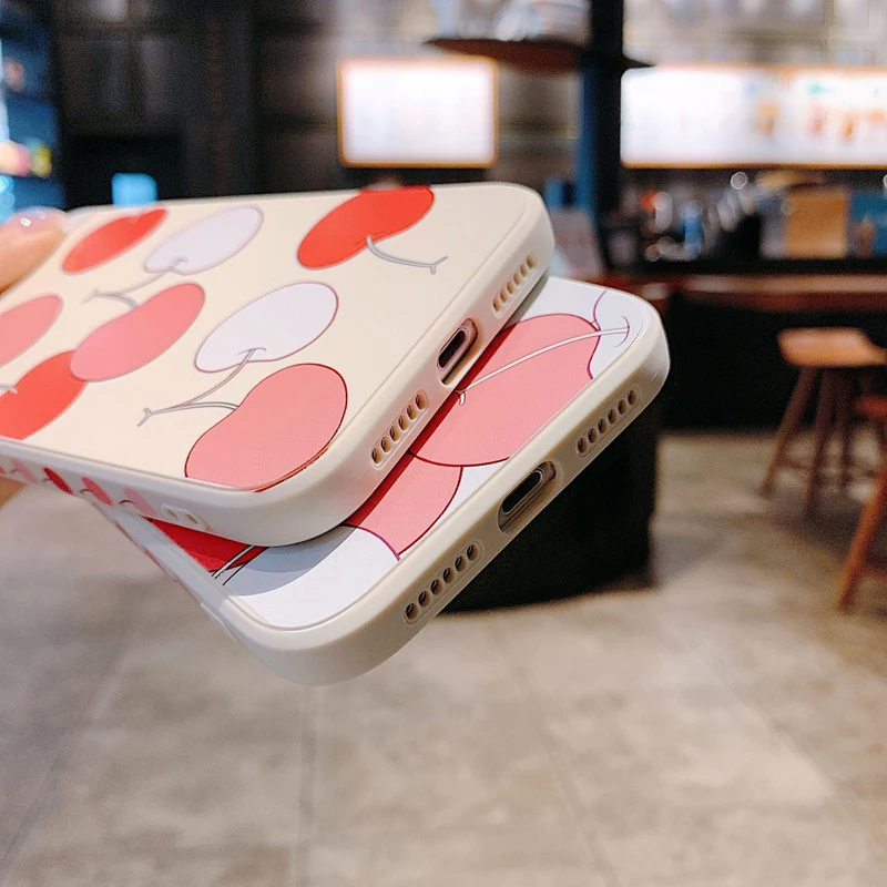 

Cute Cherry Phone Case For iPhone 11 12 Pro Max X XS Max XR 8 7 Plus Back Cover For iPhone 11 Case