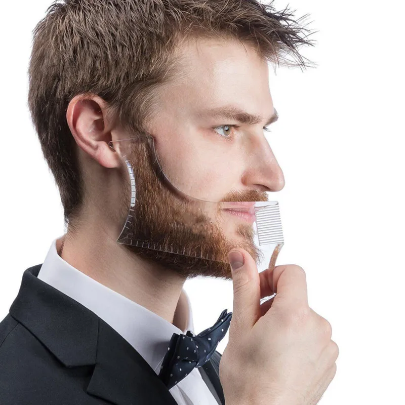 

New Arrivals Transparent Men's Beards Combs Men Beard Shaping Styling Template Comb Beauty Tool for Hair Beard Trim Templates