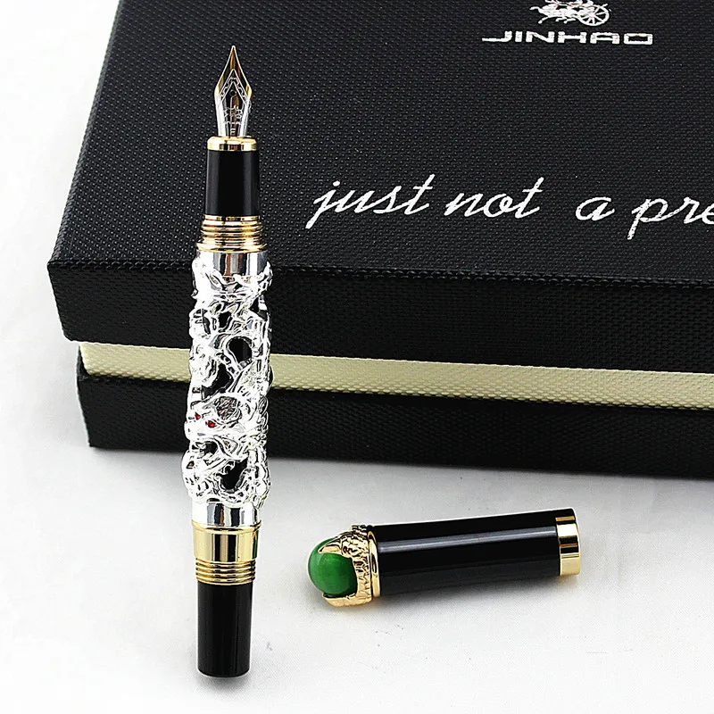 

Jinhao, зеленый драгоценный камень, роскошный подарок, искусственная ручка, перьевая ручка, новинка