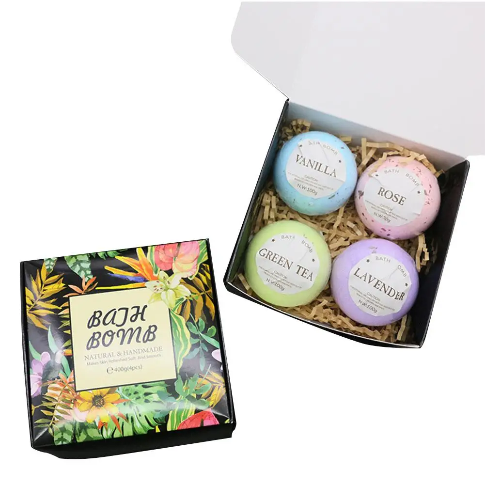 Яркие Гламурные 4 шт./компл. ванны соль тела эфирные масла мяч натуральные пузыри