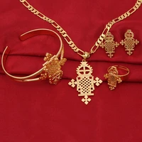 new arrival ethiopian jewelry sets 9 k solid gf gold ring figaro chain bangle pendant earring african ethiopian eritrean