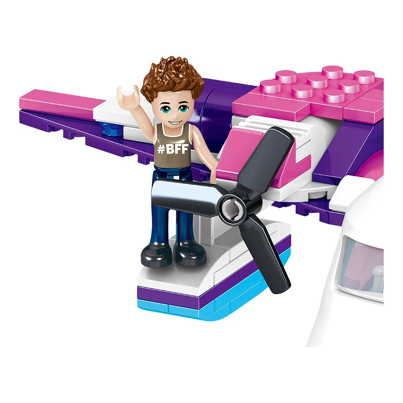 272 Pcs Heart Lake City Lilas Luxury Seaplane Building Blocks Bricks Model Girl Toys Suit Christmas Childrens Toy Gifts | Игрушки и