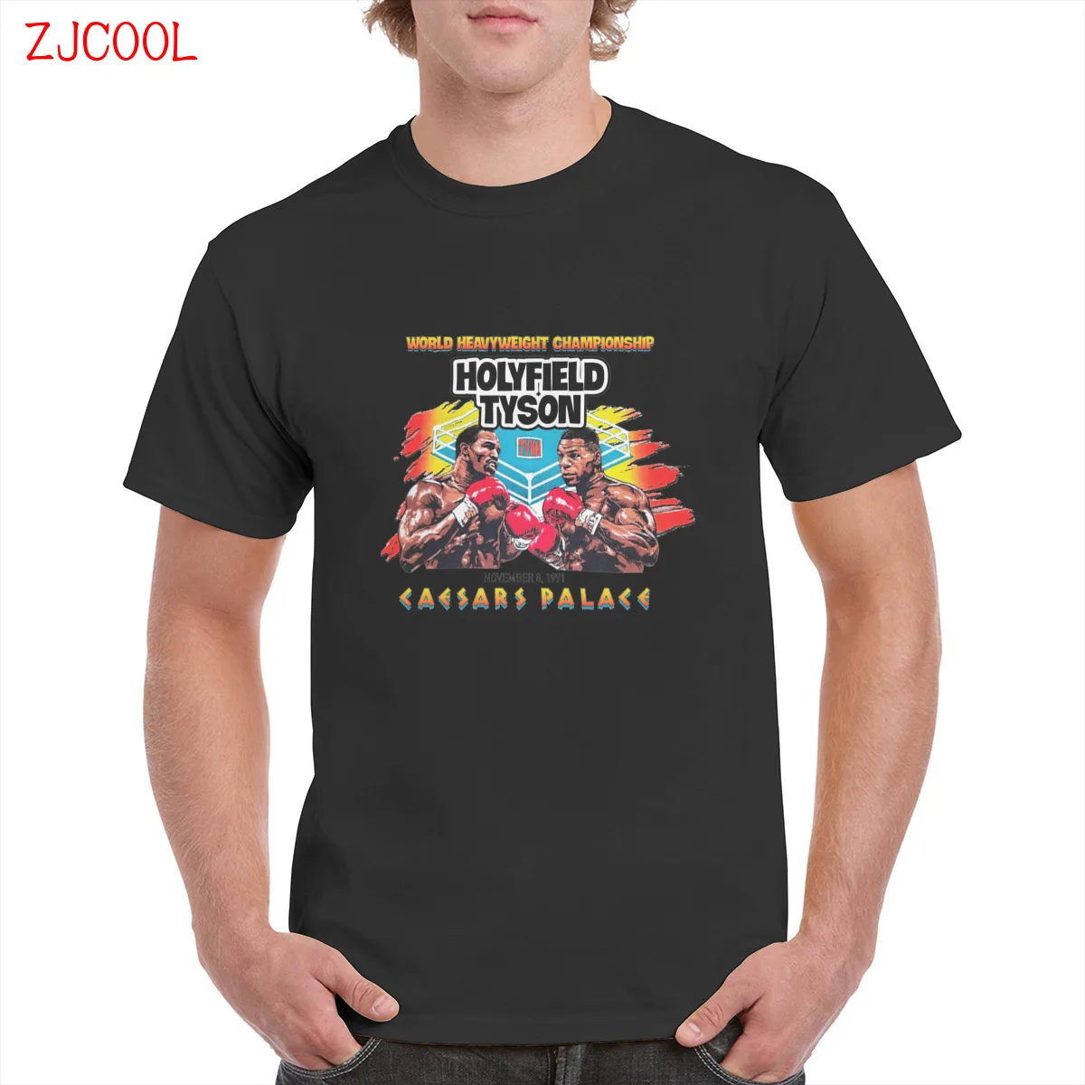 

Streetwear Mike Tyson 1991 Holyfield Tyson t shirt Harajuku Cool Graphic Brand T-shirt 100% Cotton Oversized Top Female/Man