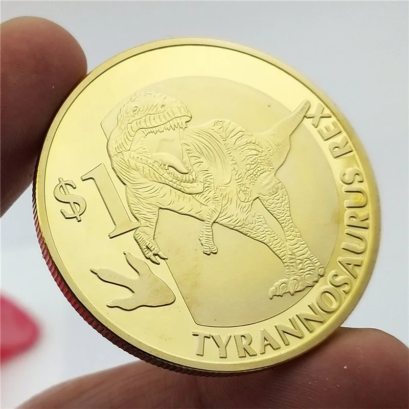 

2021 New Jurassic Park Sierra Leone Dinosaur Commemorative Coin Stegosaurus Tyrannosaurus Animal Collection gold coin