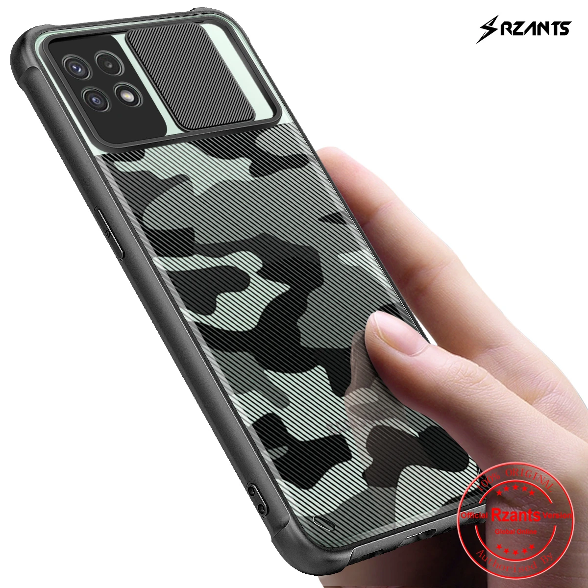 

Rzants For Samsung Galaxy A22 5G 4G M32 Case Hard [Camouflage Lens] Camera Protection Hlaf Clear Cover