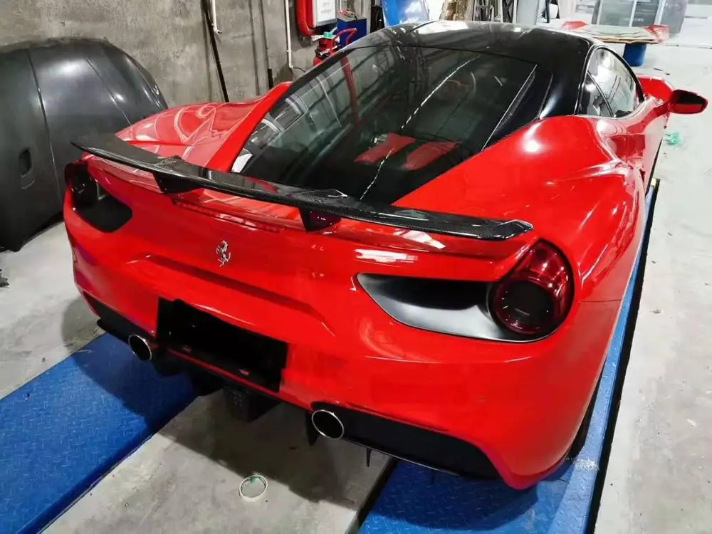 Спойлер для заднего крыла автомобиля из углеродного волокна подходит Ferrari 488 GTB
