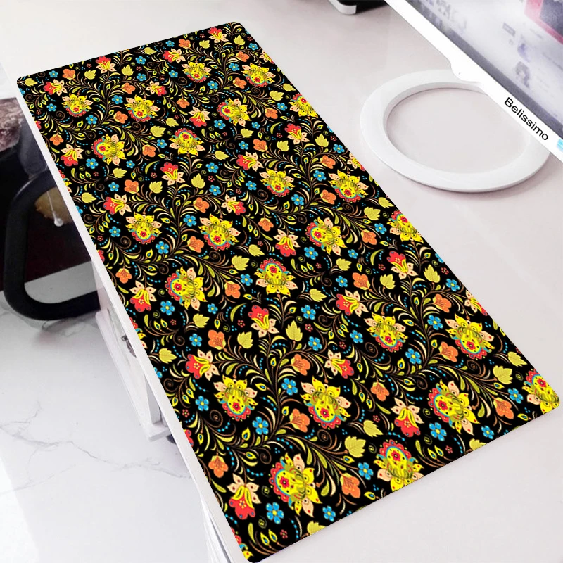 

Computer Desk Mat Floral Flowers Mouse Pad Keyboard Accessories Mousepad Kawaii Mouse Mat Large Rubber XXL 900X400 Laptop Pad
