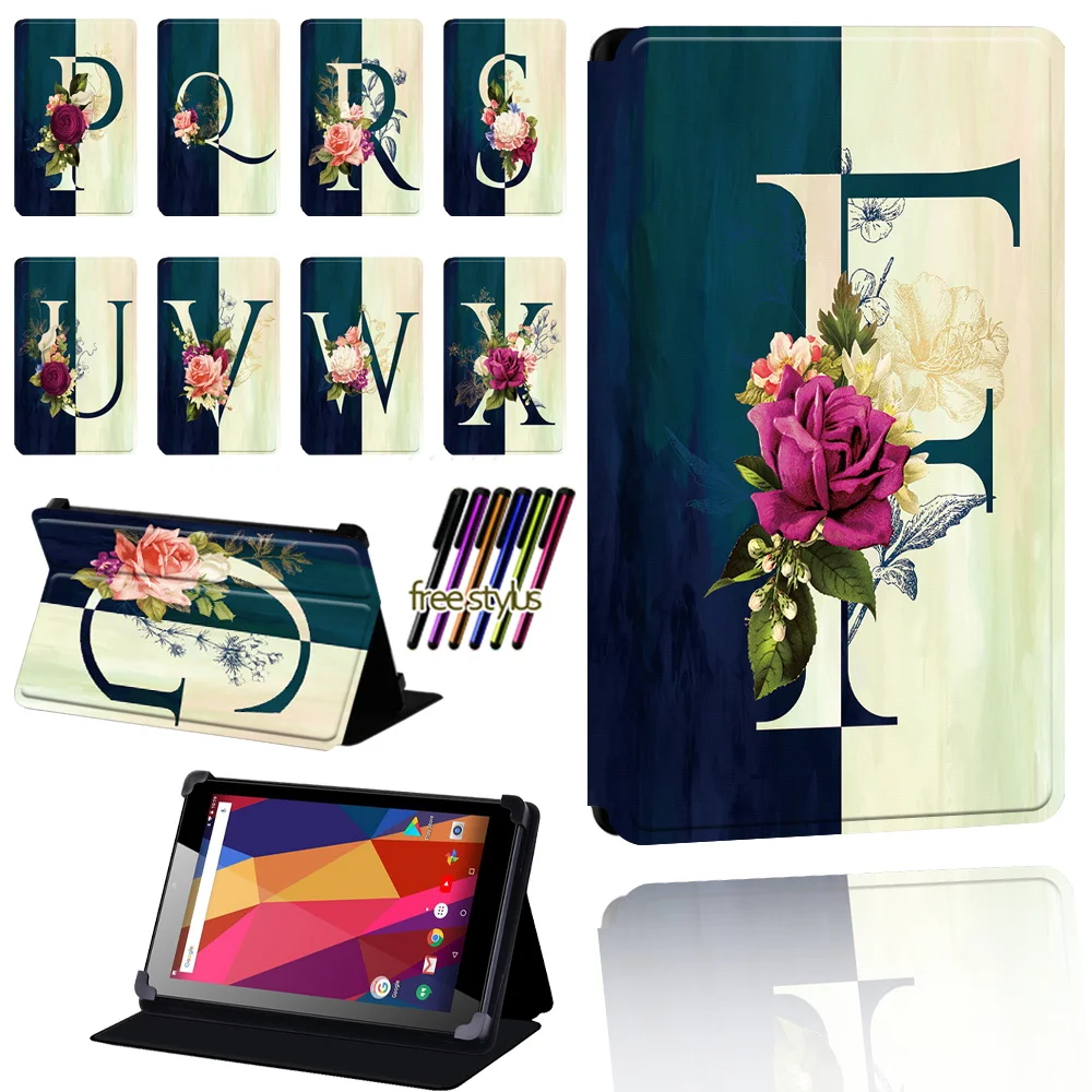 

For Argos Alba 7 8 10 Inch Leather Adjustable Folding Dust-proof Tablet Protective Cover + Stylus