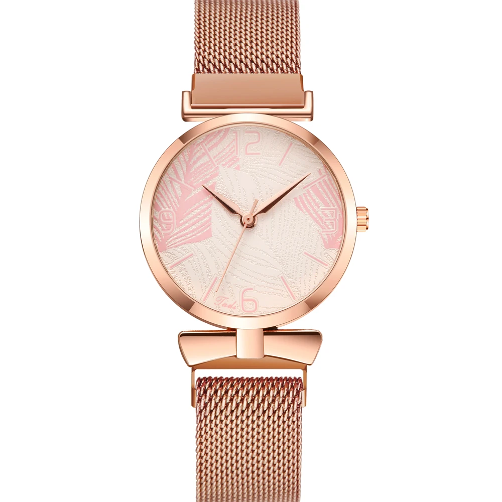 Роскошные Кварцевые часы для женщин модные золотые женские с миланским ремешком