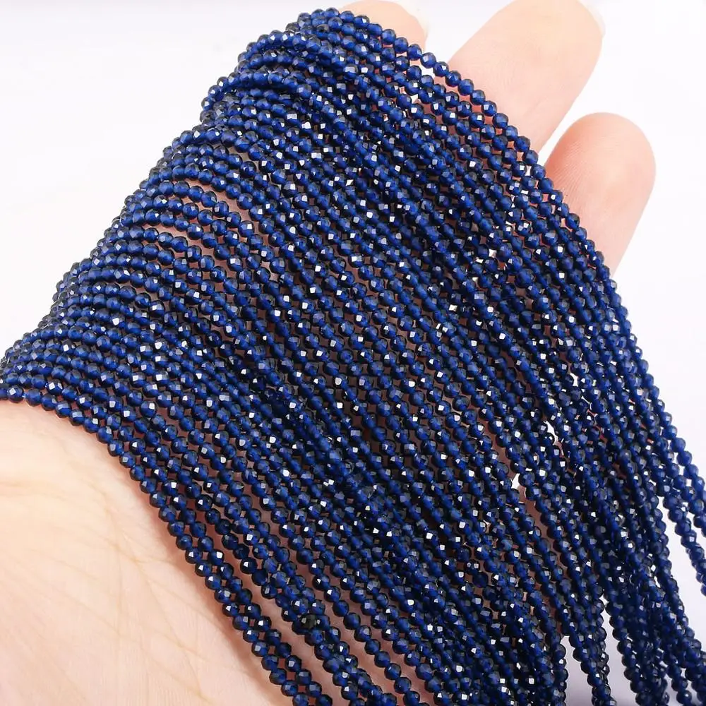 

Natural Stone Beads Small section Bead synthetic Sapphires 2 3 mm Loose beads for Jewelry Making DIY Bracelet Necklace length