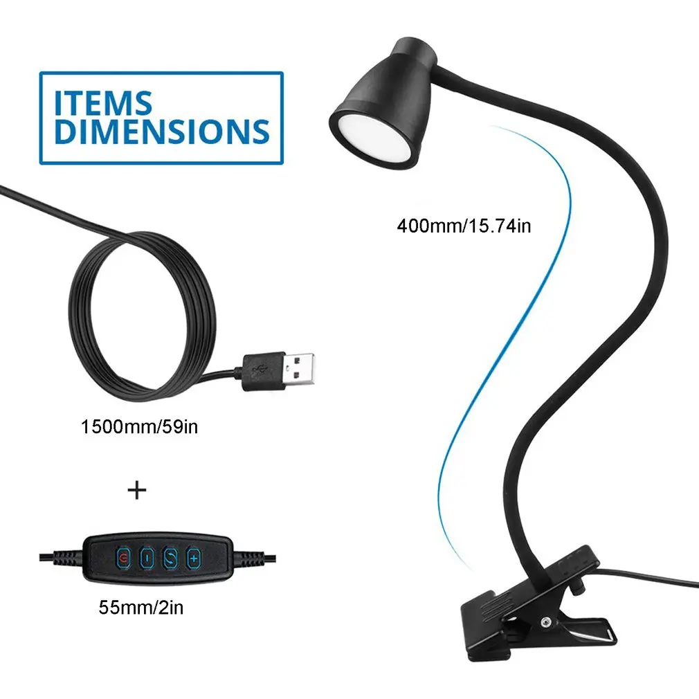 

Bedroom Eye Protection Led Clip Lamp Usb Clip Table Lamp Reading Learning Fill Light Led Table Lamp 5cm