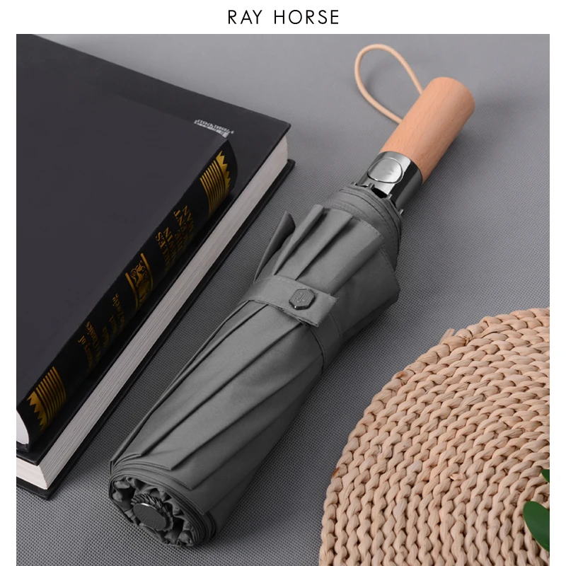 Зонт мужской RAYHORSE 10K 3 складной автоматический для работы от солнца и дождя -