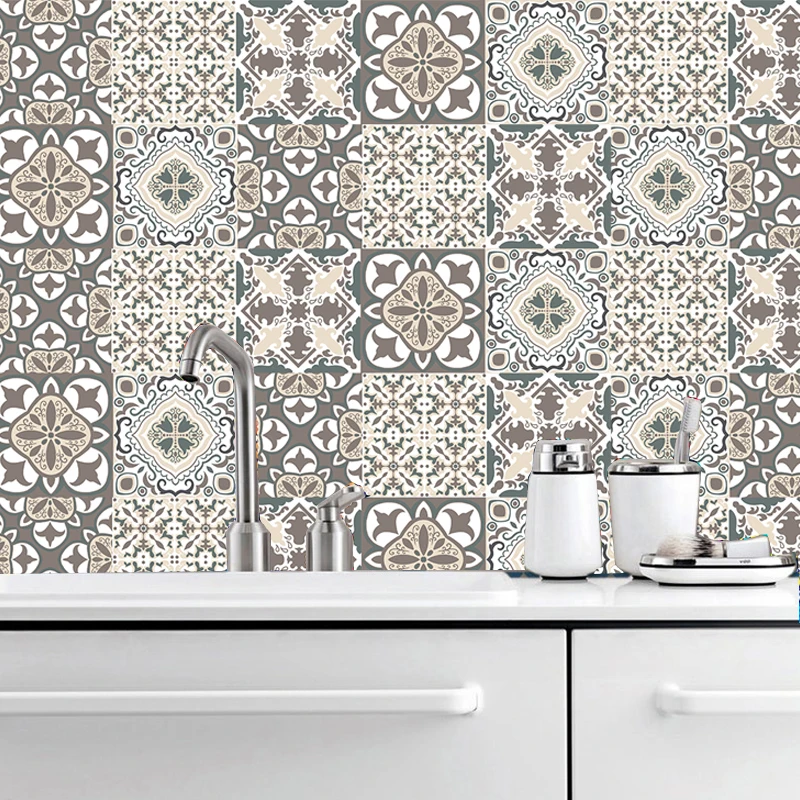 Morocco Retro Self-adhesive Mosaic Tile Sticker Waterproof Backsplash For Kitchen Wall PVC Stair Waist Line | Дом и сад