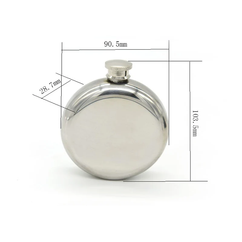 Portable Round Stainless Steel Flask Funnel 5oz Alcohol Bottle Wine Hip Pocket Screw Cap Liquor Container Kitchen Tools | Дом и сад
