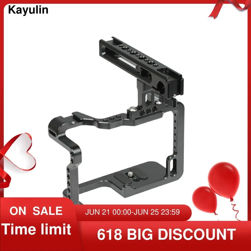 Kayulin Dslr камера Полная Клетка Риг с регулируемой верхней ручкой 2 башмака