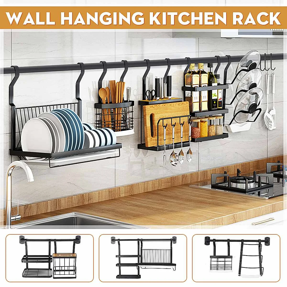 

Stainless Steel Kitchen Shelf Organizer Over The Sink Dish Drying Rack Holder Draining Shelf Storage Countertop Organizer