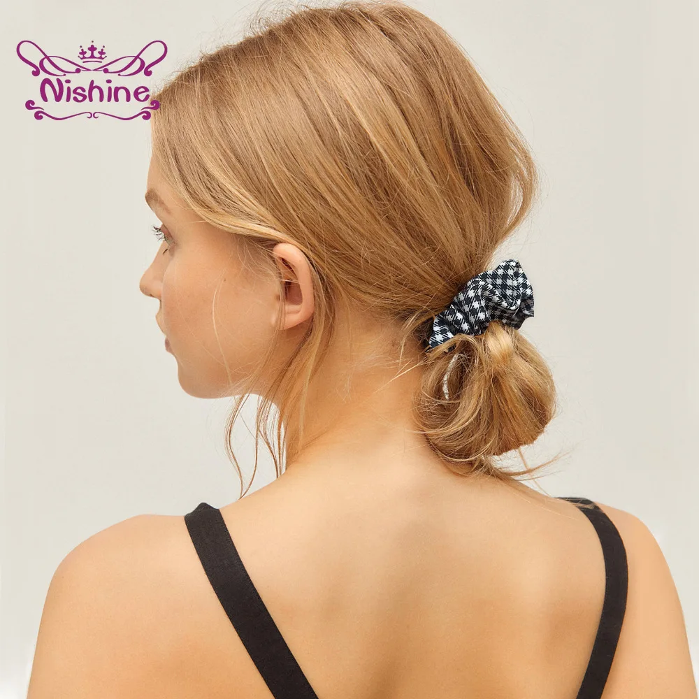 

Цветные женские пледы Nishine, кольцо для большого кишечника в Корейском стиле, веревка для головы для девочек, головной убор для конского хвос...