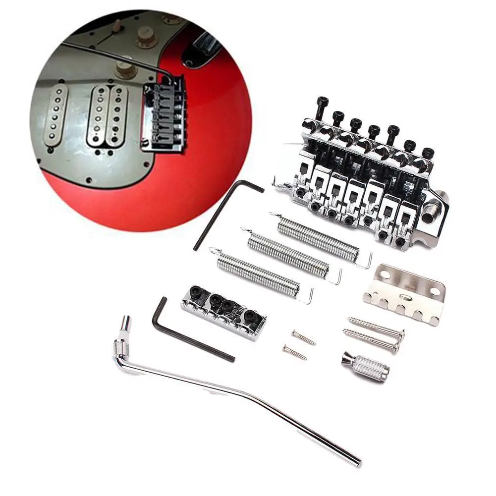 

1 Set Of Double Rocking Electric Guitar Bridge Tremolo String Replacement Accessories System Pull Board Set Guitar Bridge U4D1