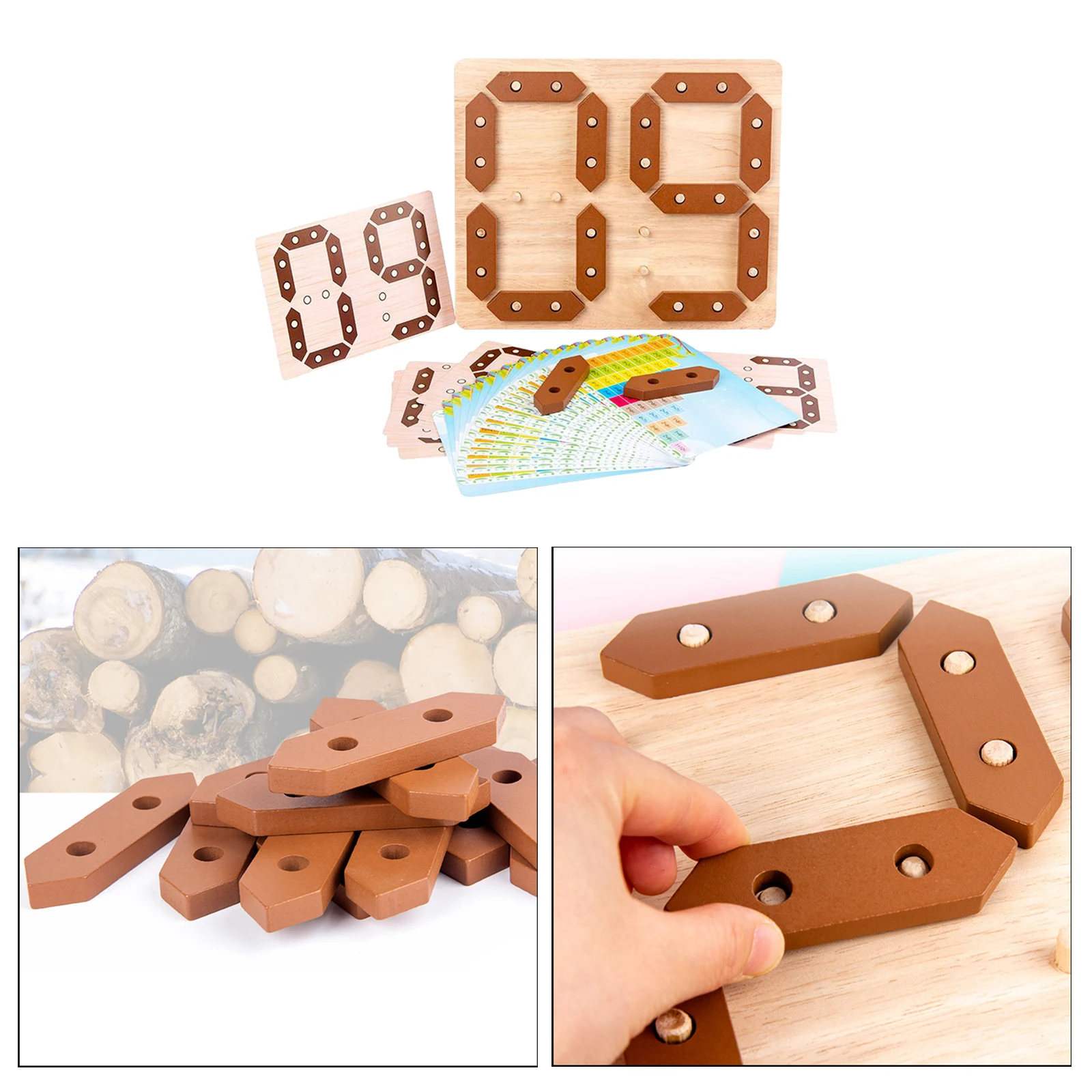 Wooden Number Puzzle Toys Game Preschool Stacking Blocks for Toddler | Игрушки и хобби