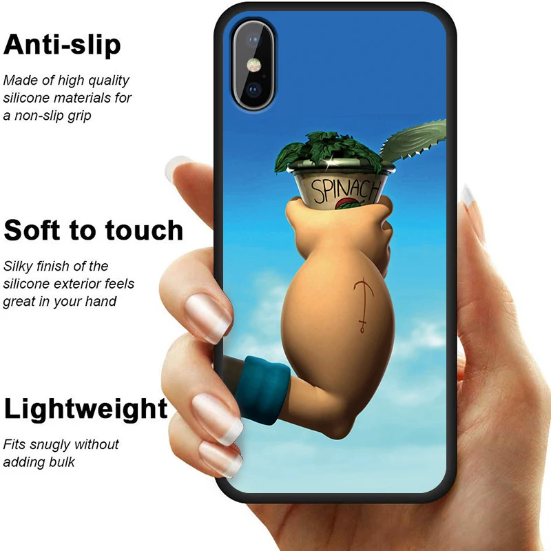 Чехол для телефона Popeye the Sailor iPhone 11 Pro Max X XS XR 8 7 6 5 s Plus Силиконовый ТПУ ударопрочный