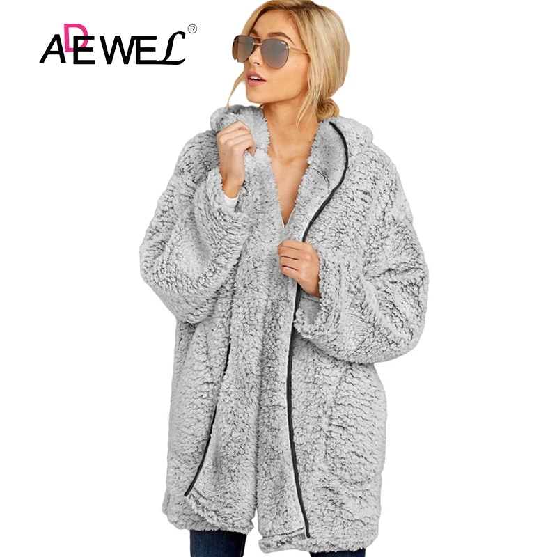 LC85279-1011 ADEWEL, зимнее пальто для женщин, светильник для ожидания, серый, коричневый, Wubby, легкое пальто, Mujer Invierno,, длинное кашемировое, Casaco, винтажное - Цвет: LC85279-1011