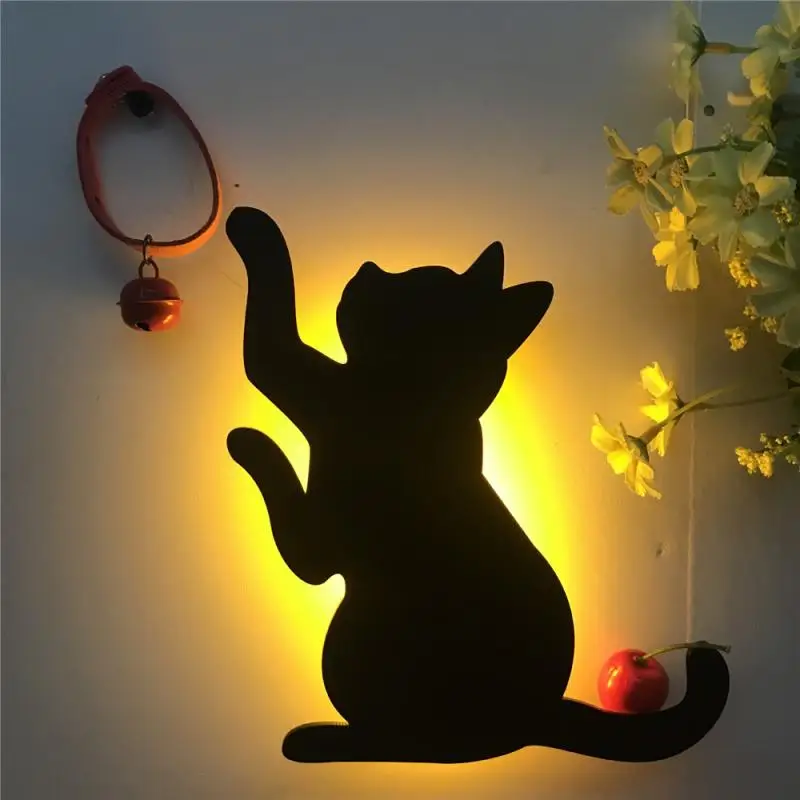 

LED Projection Lamp Cat Wall Lamp 3D Sound Control Cat Lamp Decoration Children Kids Gift Sleep Romantic USB Lamp Projection