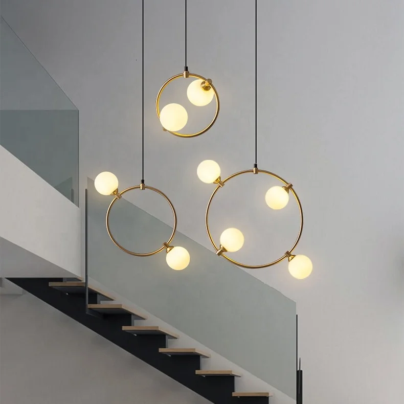 Современная круглая стеклянная Потолочная люстра светодиодный светильник в