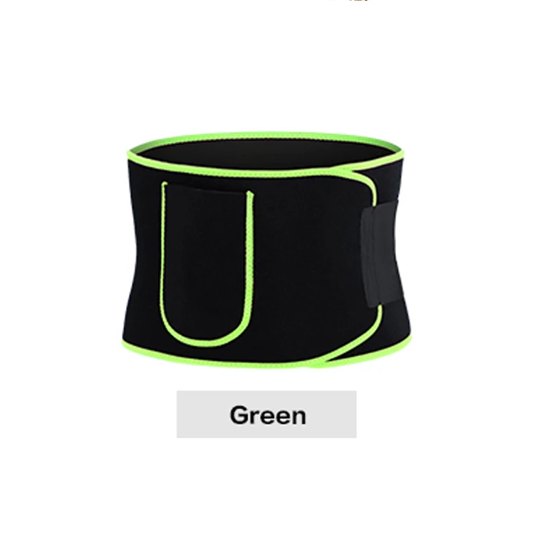 green sweat belt Универсальный фитнес для взрослых спортивный пояс Поддержка упражнения для похудения формирующий ремень тренажерный зал тренировка Талия Триммер пояс для похудения - Цвет: green sweat belt