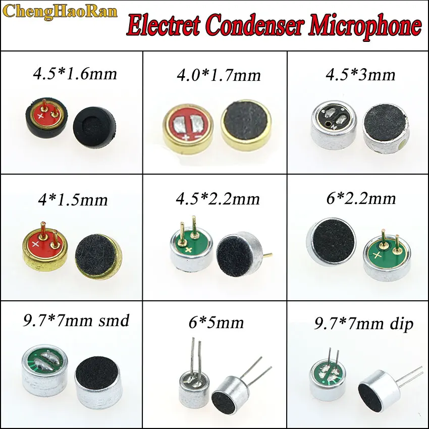 1 шт. 9 7 мм x мм/6x5 мм/6x2 2 мм/4 5*2 мм/4*1 5 5*1 6 Pin микрофонная капсула электротретный