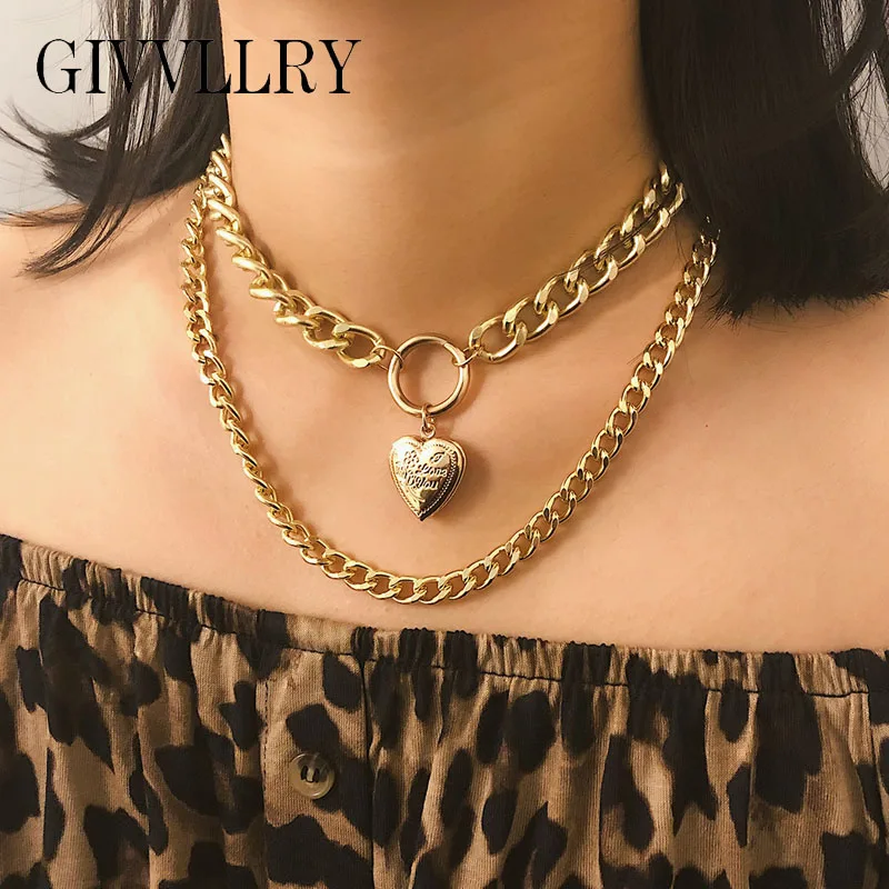 Панк массивная цепочка чокер ожерелье женское ювелирное изделие 2 многослойная