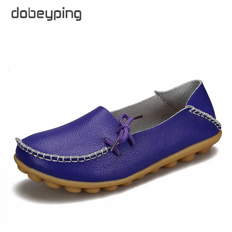 Purple Новые женские мокасины на плоской подошве г. Осенние женские лоферы женская обувь из натуральной кожи женские Балетки без застежки с бантом Размер 35-44 - Цвет: Purple