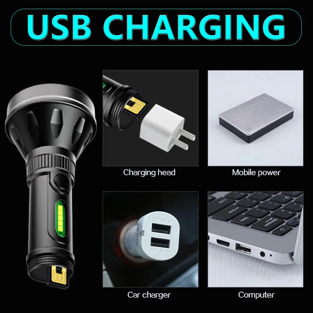 Мощный светодиодный светильник с USB-зарядкой большой радиус действия