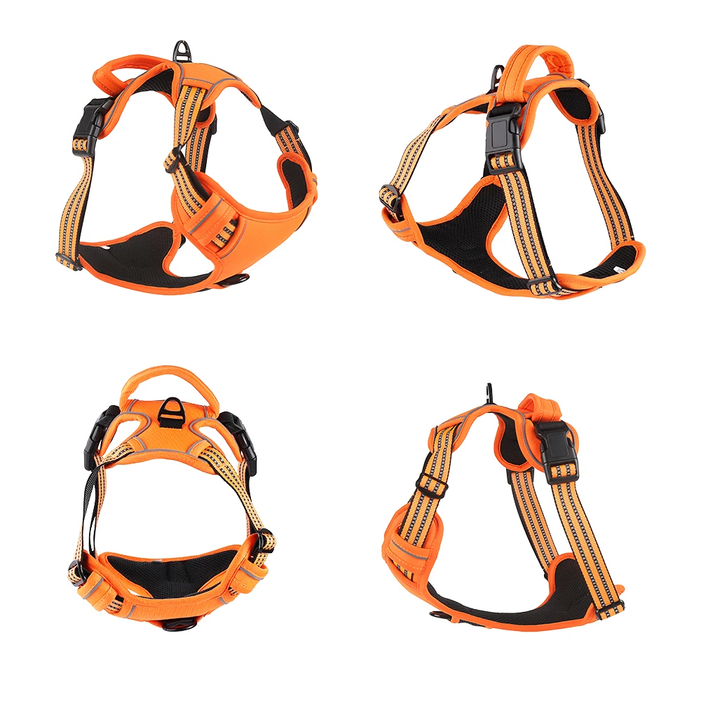 Pet Reflective Nylon Dog Harness No Pull Adjustable Breathable Mesh Vest for Small Medium Large Dogs Safety Vehicular Leads | Дом и сад