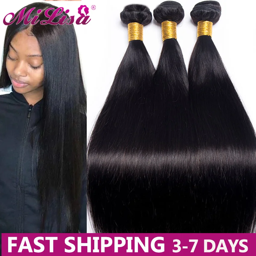

Straight Bundles Human Hair Bundles 30 Inch Hair Extension 3 / 4 Bundles Natural Remy Bone Straight Brazilian Hair Wave Bundles