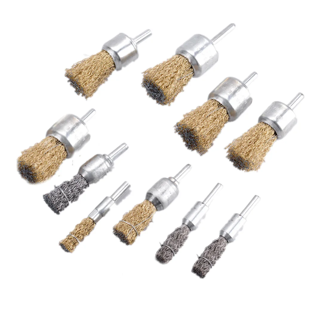 

1pcs Steel Wire Wheel Brushes Professional 6mm Abrasive Head for grinding polishing rust removal Deburring Drill Grinder Tool