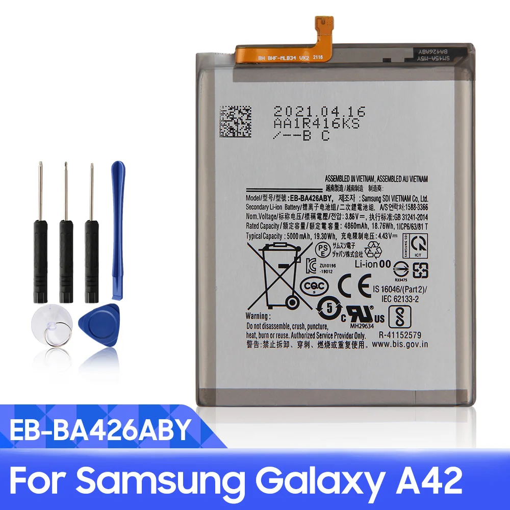 Samsung оригинальный EB BA426ABY батарея для Galaxy A42 Оригинальные запасные телефон 5000 мАч с