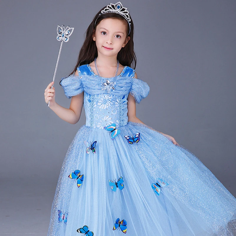 Платья для малышей вечерние платья принцессы косплея платье Золушки длинное с
